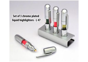 L-47 Set of 3 chrome plated liquid highlighters