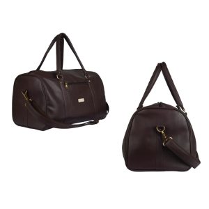 EK1001 Stylish Brown Leatherette Duffle Bag
