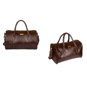 EK10273 Crocodile Brown Duffle Bag