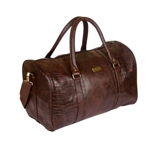 EK10274 Premium Brown Crocodile Duffle Bag