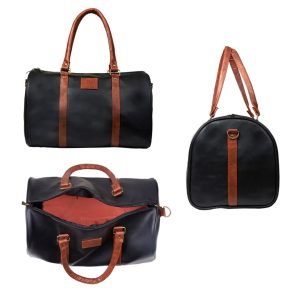 EK1104 Trundle Black and Brown Duffle Bag