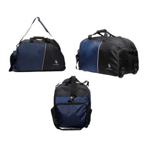 EK1181 Navy Blue Foldable Duffle Trolley Bag