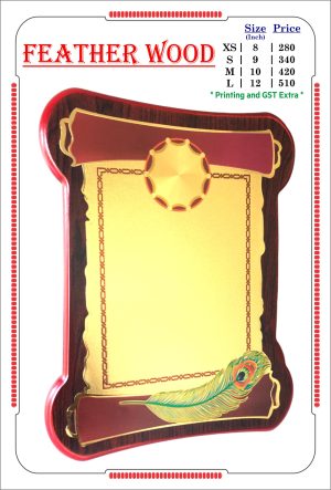 VR-Feather Wood Wooden Trophy