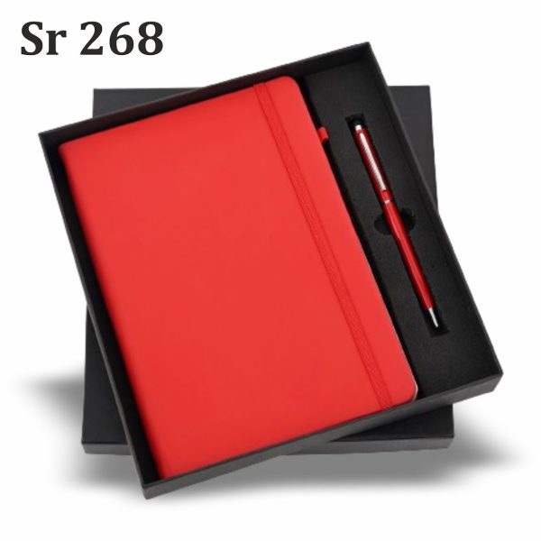 JX-268 Elastic Diary & Pen - Red