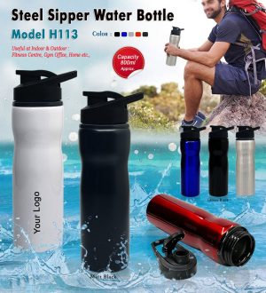 H113 Steel Water Bottle-Glossy - 800ML
