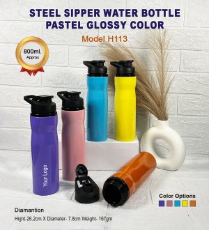H113-P Steel Water Bottle-Matt - 800ml