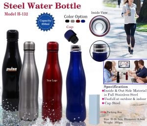 H132 Steel Water Bottle - 650ML