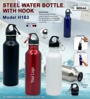 H163 Steel Water Bottle - 900ml