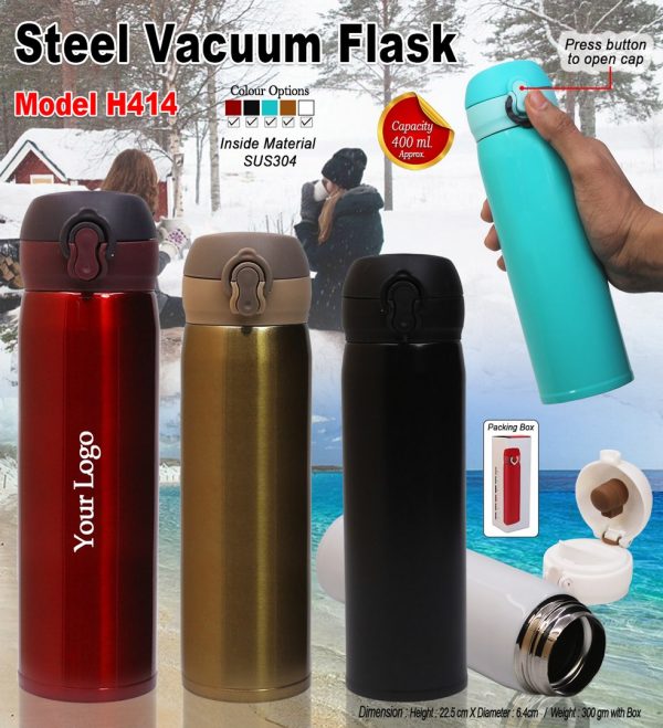 H414-400-PO Steel Vacuum Flask 400ML