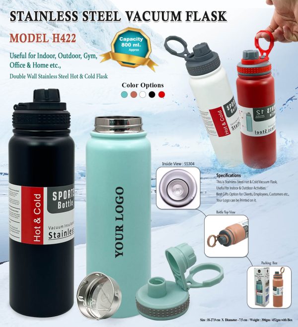 H422 800-PO Steel Vacuum Flask 800ML