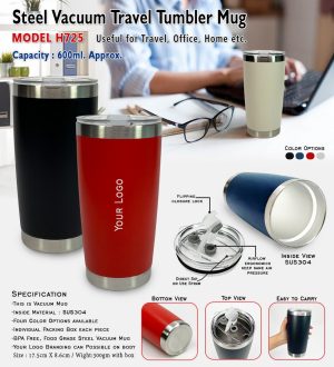 H725 Steel Vacuum Tumbler Mug