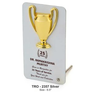 JI-2357-S Metal Trophy - Silver