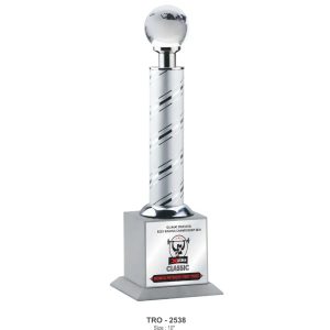 JI-2538 Silver Trophy With Crystal Ball