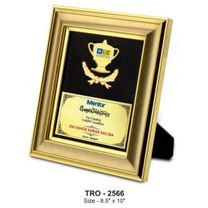 JI-2566 Wooden Plaque With Winner Cup Medal