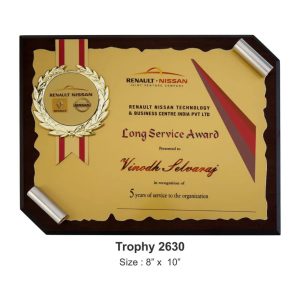 JI-2630 Gold Plate Scroll Plaque