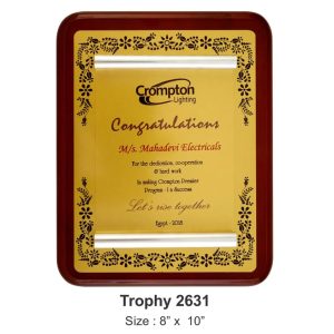 JI-2631 Golden Scroll Plate Plaque