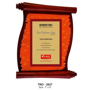 JI-2637 Scroll Wooden Plaque