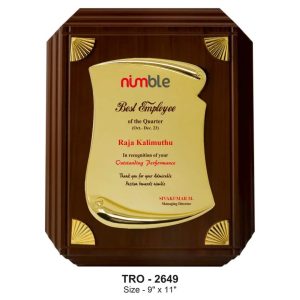 JI-2649 Gold Scroll Plaque