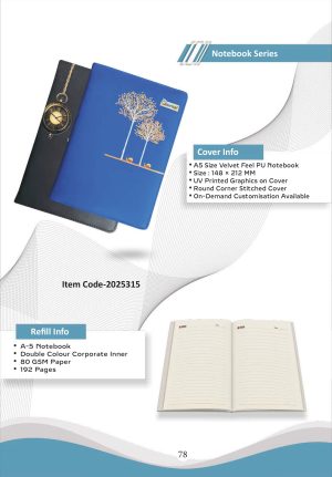 Z-2025315 A5 Velvette PU Notebook