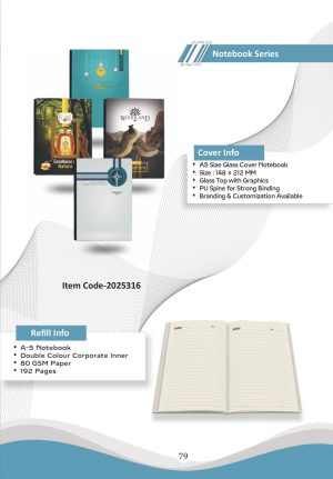 Z-2025316 A5 Glass Cover Notebook