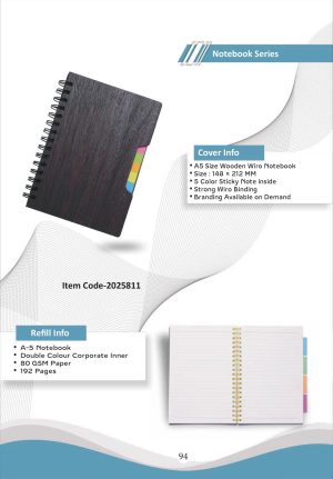 Z-2025811 A5 Wooden Wiro Notebook