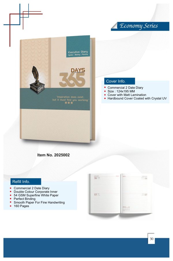 JN-2025002  Commercial 2 Date Diary