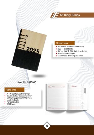 JN-2025805  Wooden Cover Diary
