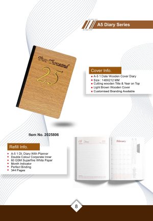 JN-2025806  Wooden Cover Diary