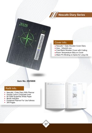 JN-2025808  Wooden Cover Diary