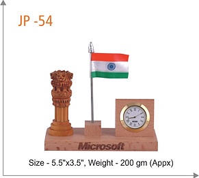 JP-54 Desk Stand with Clock n Flag