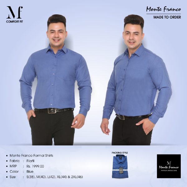 Monte Franco Formal Shirts BLUE