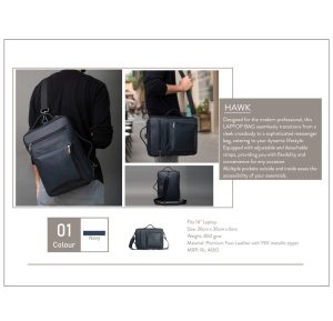 OB-Hawk Laptop Bag - Faux Leather