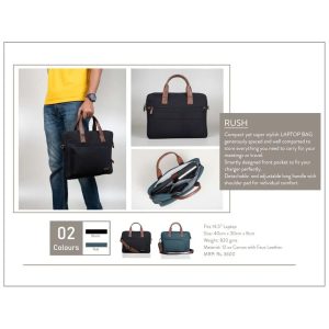 OB-Rush Laptop Bag - Canvas with Faux Leather