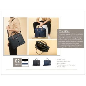 OB-Stallion Laptop Messenger Bag - Polyster with Faux Leather