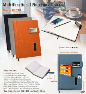 H1038 A5 Size Office Notebook Diary