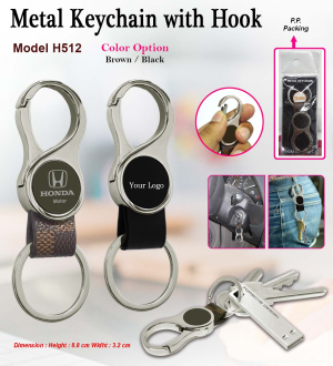 H512 Metal Keychain With Hook