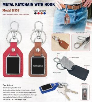 H559 Metal Keychain with Hook