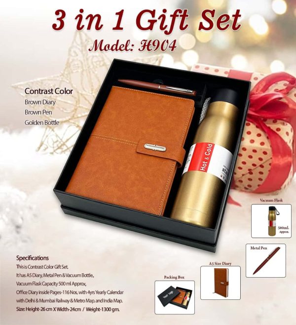 3 in 1 Gift Set - Brown  H904