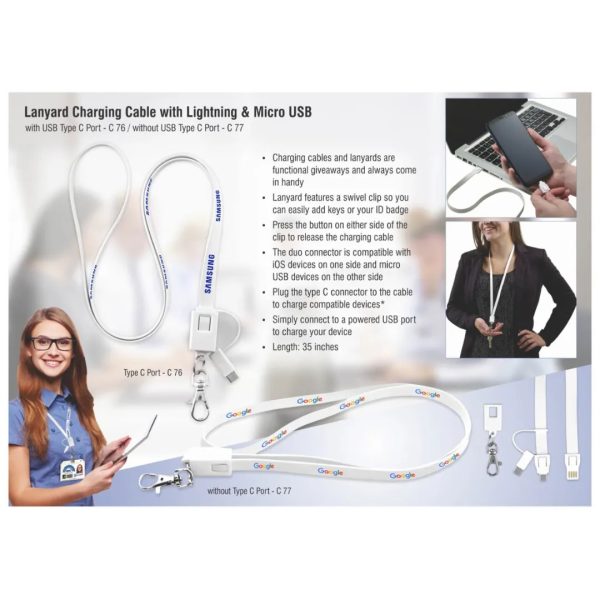 PP-C76-77 Lanyard Charging Cable