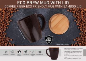 H288A Coffee Fiber Eco Friendly Mug with Bamboo Lid