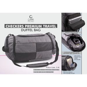 PP-S40 Checkers Premium Travel Duffel Bag