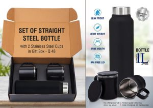 3-in-1 Steel Bottle & Mug Set - Q48