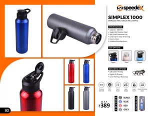 SPDX-Simplex Steel Water Bottle- 1000 ML