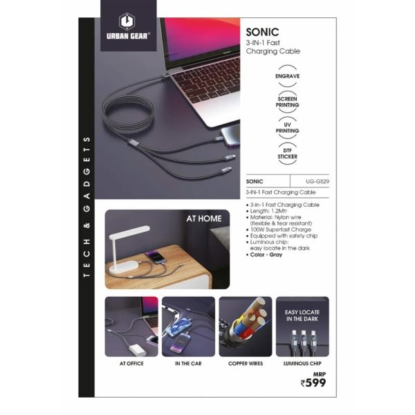 UG-GC29 3-in-1 Fast Charging Cable