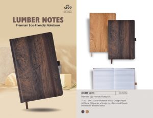UG-ON65 Eco Hard Bound Notebooks - (Wood Design Cover + Recycled pages) - Lumber Notes