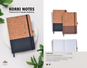 UG-ON67 Hard Bound Notebooks - (Cover made with Cork  & Pu+ Recycled pages) - Korki Notes