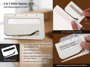 B41 ? Letter opener with magnifier & ruler