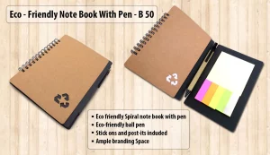 B50 ? Eco notebook with pen and sticky pads