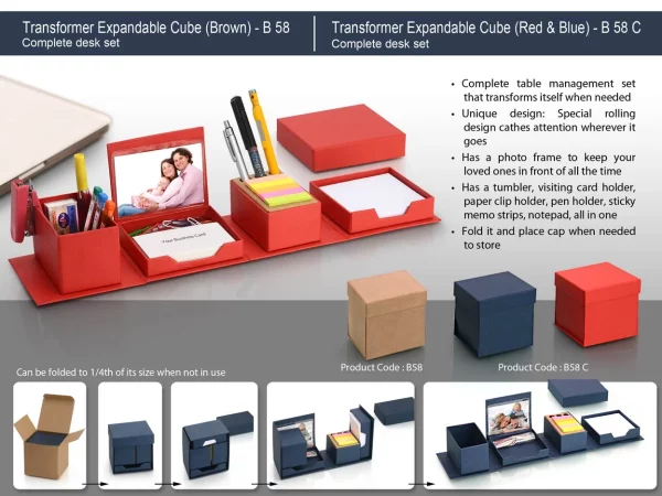 B58 ? Transformer expandable cube: complete desk set