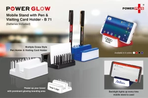 B71 ? Powerglow Mobile stand with Pen and visiting card holder (Grass style)